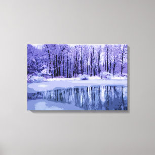 Toile Étang bleu d'hiver