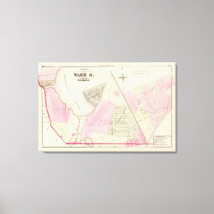 Toile Étang de Mashapaug et carte d'atlas de Cranston