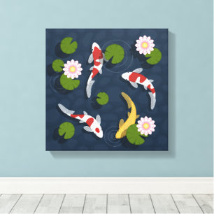 Toile Étang japonais de poissons Koi