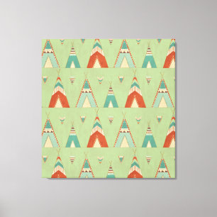Toile Étape Geo Sud-Ouest   Motif Teepee vert