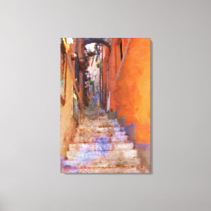 Toile Etapes Étroites Taormina Sicile Italie Peinture de
