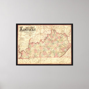 Toile État de carte du Kentucky par James Lloyd (1862)