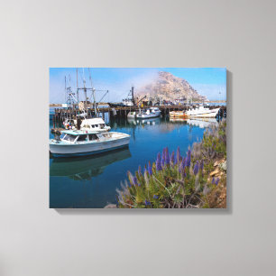 Toile États-Unis, Californie. Bateaux amarrés à Morro Ba