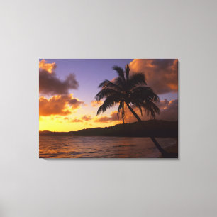 Toile États-Unis, Hawaï, Kauai, Lever de soleil coloré d