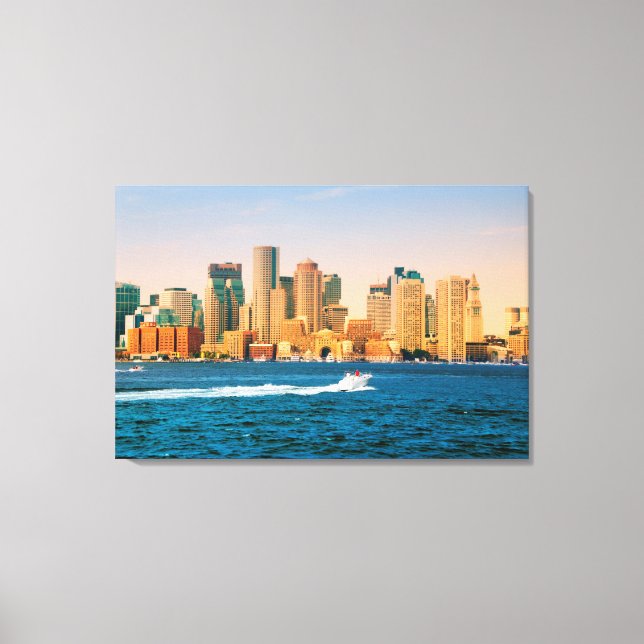 Toile États-Unis, Massachusetts. Panorama du front de me (Recto)