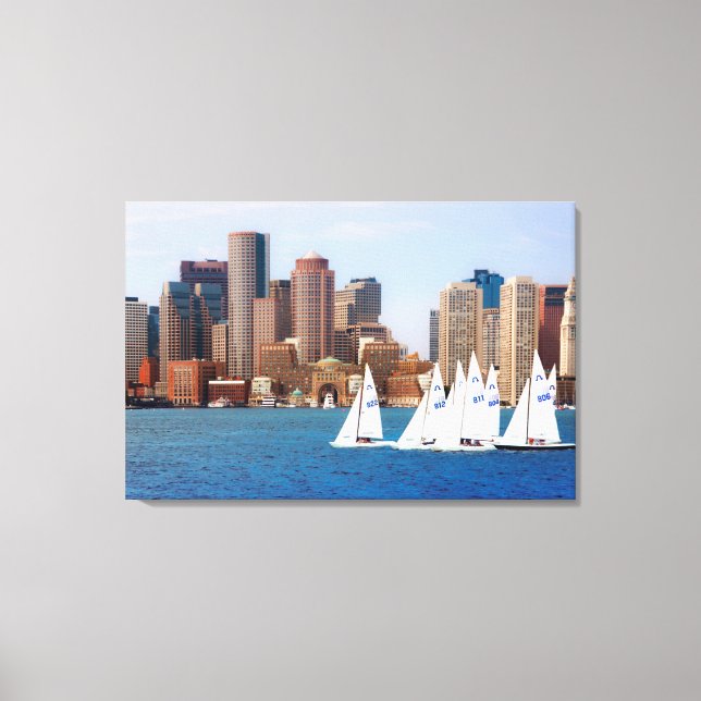 Toile États-Unis, Massachusetts. Skyline du front de mer (Recto)