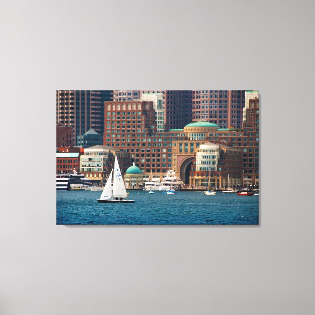 Toile États-Unis, Massachusetts. Vue du front de mer de  (Recto)