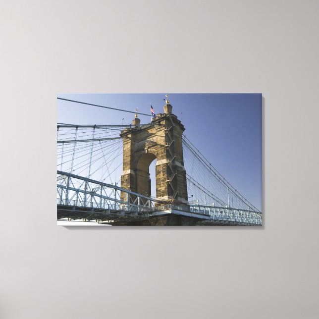 Toile États-Unis, Ohio, Cincinnati : Roebling Suspension (Recto)