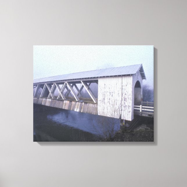 Toile États-Unis, Oregon. Le pont couvert de Gilkey enja (Recto)