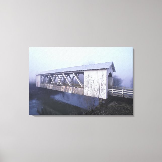 Toile États-Unis, Oregon. Le pont couvert de Gilkey enja (Recto)