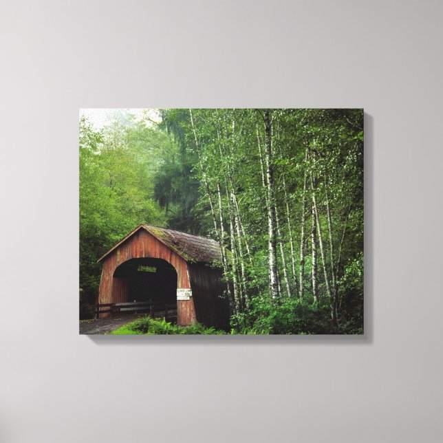 Toile États-Unis, Oregon. Pont couvert sur North Fork (Recto)