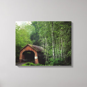 Toile États-Unis, Oregon. Pont couvert sur North Fork