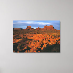 Toile États-Unis, Utah, Monument Valley. Lumière du couc