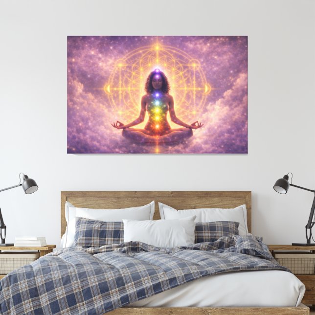 Toile étendue d'art mural de méditation sur le cha (Insitu(Chambre))