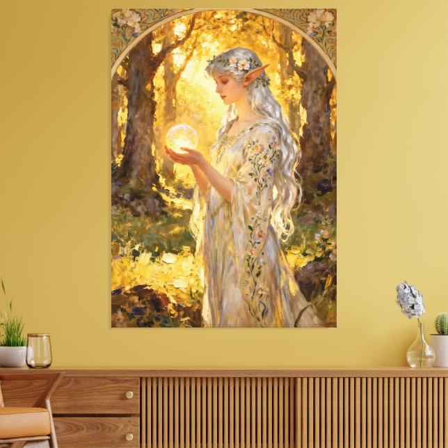 Toile Ethereal Elf Maiden in Art Nouveau Style (Insitu(Salon))