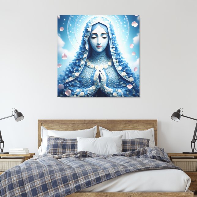 Toile Ethereal Virgin Mary Blue Rose Portrait  (Insitu(Chambre))