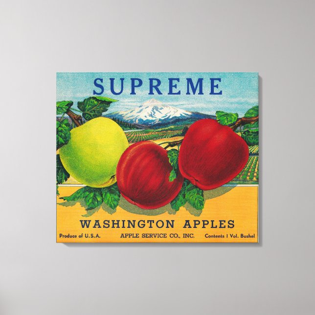 Toile Étiquette Apple suprême - État de Washington (Recto)