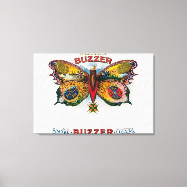 Toile Étiquette Buzzer Cigar Box (Recto)