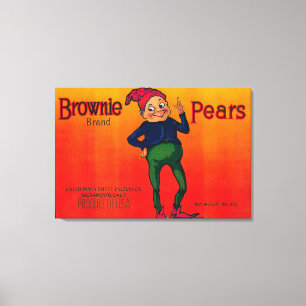 Toile Étiquette de caisse de poire de "brownie"