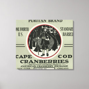 Toile Étiquette de canneberge de marque de puritain de