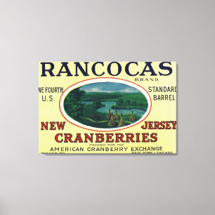 Toile Étiquette de canneberge de marque de Rancocas