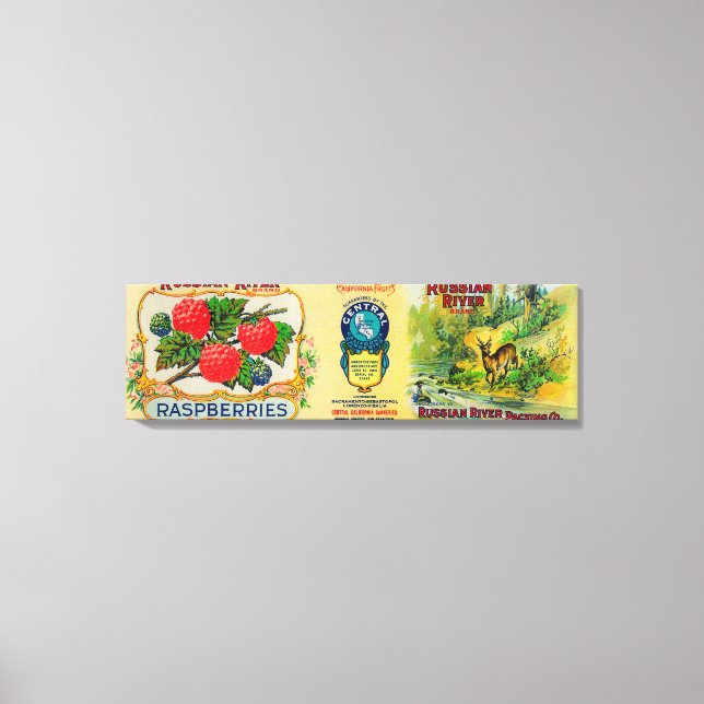 Toile Étiquette de framboise russe (Recto)