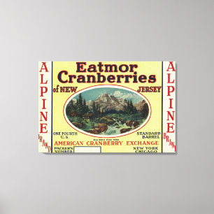 Toile Étiquette de marque alpin de canneberges d'Eatmor