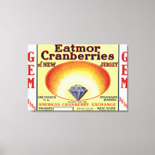 Toile Étiquette de marque de canneberges d'Eatmor de