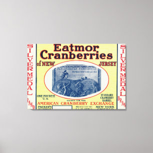 Toile Étiquette de marque de canneberges d'Eatmor de