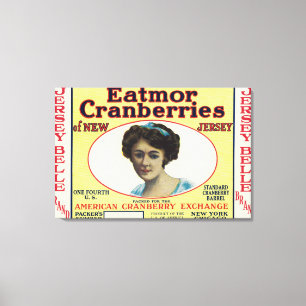 Toile Étiquette de marque de canneberges d'Eatmor de