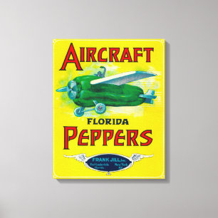 Toile Étiquette de poivre d'avions