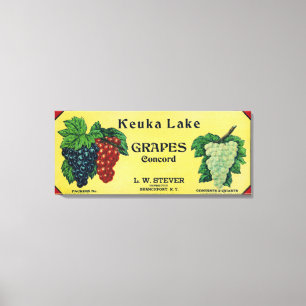 Toile Étiquette de raisins Concorde de lac Keuka