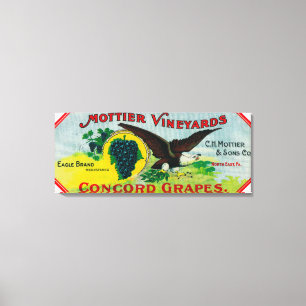 Toile Étiquette de raisins d'aigleNord-Est, PA