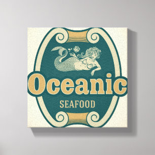 Toile étiquette Rétro-dénommé de fruits de mer de si