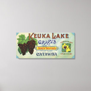 Toile Étiquette royal de raisins de lac Keuka de marque