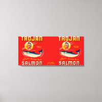 Étiquette Saumon de marque Trojan - Rouge