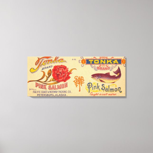 Toile Étiquette Saumon Tonka (Recto)