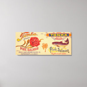 Toile Étiquette Saumon Tonka