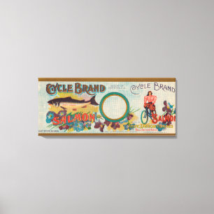 Toile Étiquette saumoné de marque de cycle