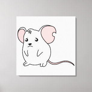 Toile Étiquettes de la carte de la souris blanche de ple