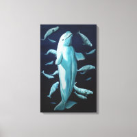 Toile étirée Beluga Baleines Art Imprimer