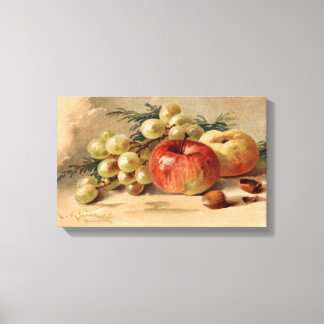 Toile étirée de pommes et de raisins