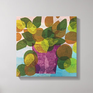 Toile étirée en pot pourpre