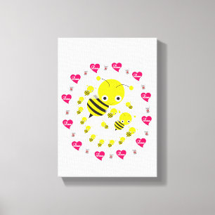 Toile étirée Imprimer Saint Valentin Bumblebee