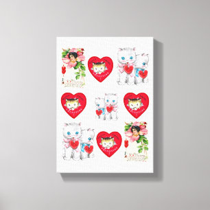 toile étirée Imprimer Saint Valentin Vintage