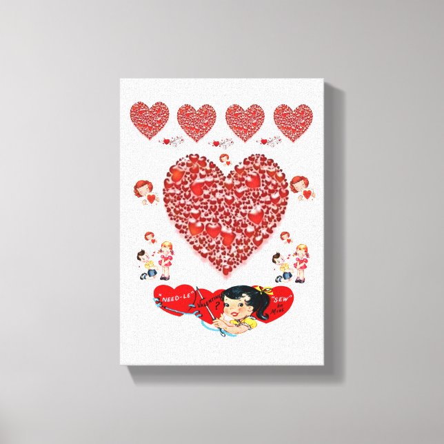 toile étirée Imprimer Saint Valentin Vintage (Recto)