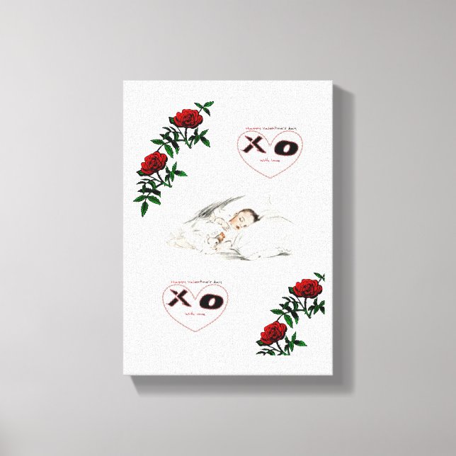 toile étirée Imprimer Saint Valentin Vintage (Recto)