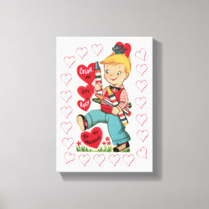 toile étirée Imprimer Saint Valentin Vintage