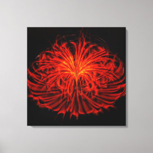 Toile étirée par art Feu d'artifice-Rouge de dan
