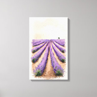 Toile étirée - Peinture de terrain lavande